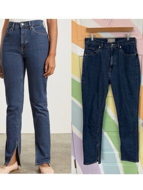 Everlane The Cheeky Split Hem Organic Cotton Jean Sz 30 🧡🍄